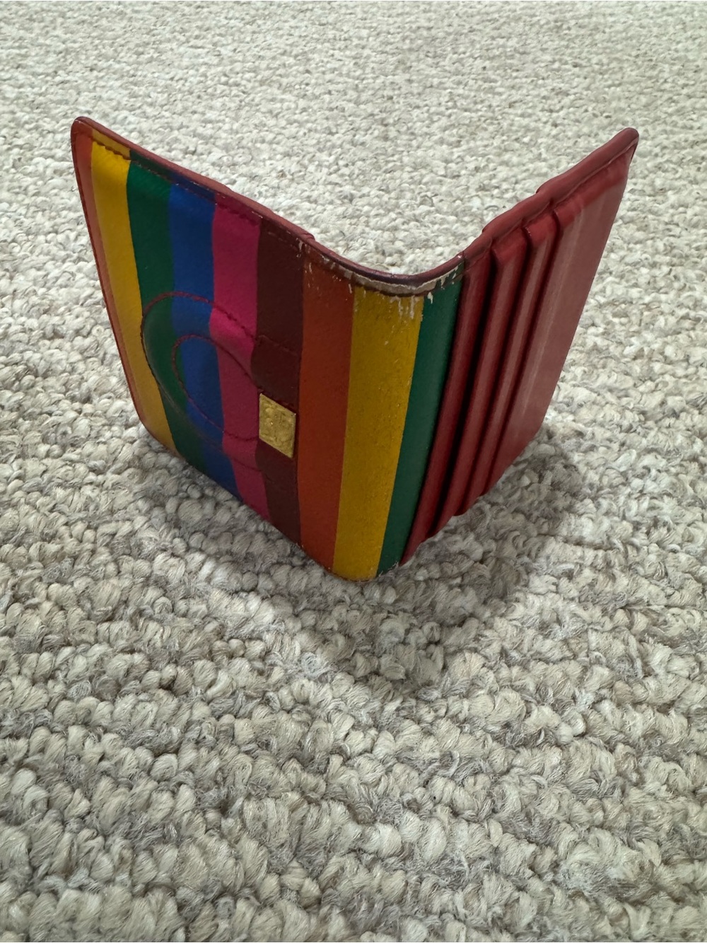 Salvatore Ferragamo Colorful Rainbow Stripe Women's Wallet - Multicolor - Picture 14 of 14